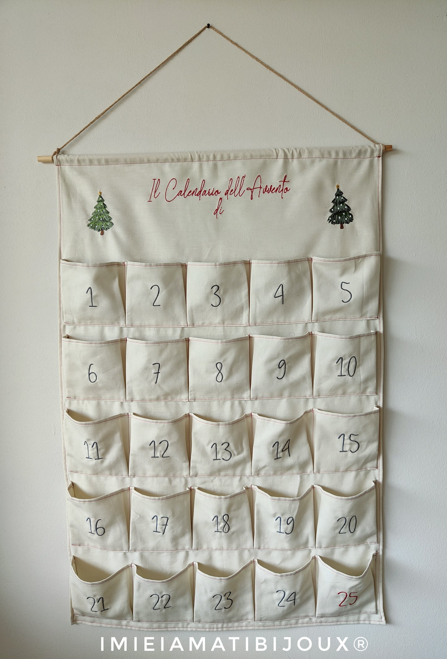 Calendario dell'avvento personalizzato in vari colori