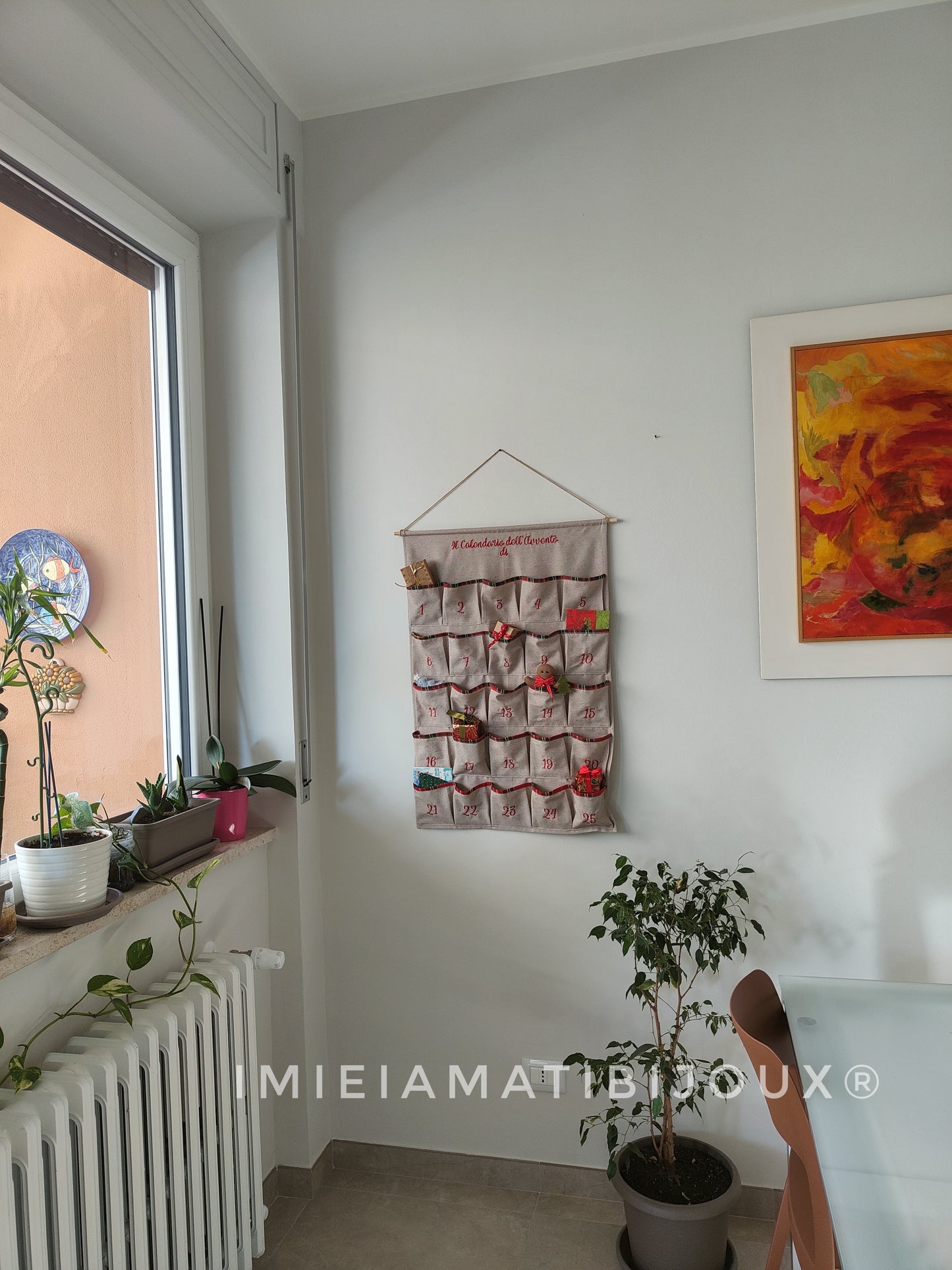 Calendario dell'avvento personalizzato in vari colori