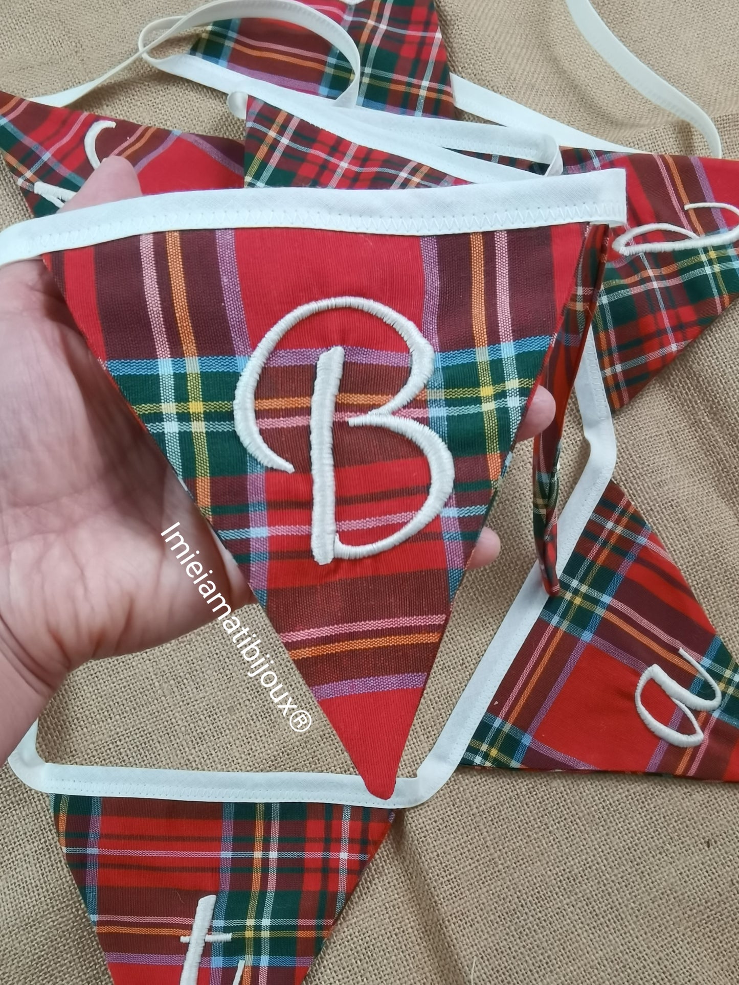 Banner festone bandierine da appendere per qualsiasi occasione con scritta ricamata personalizzata