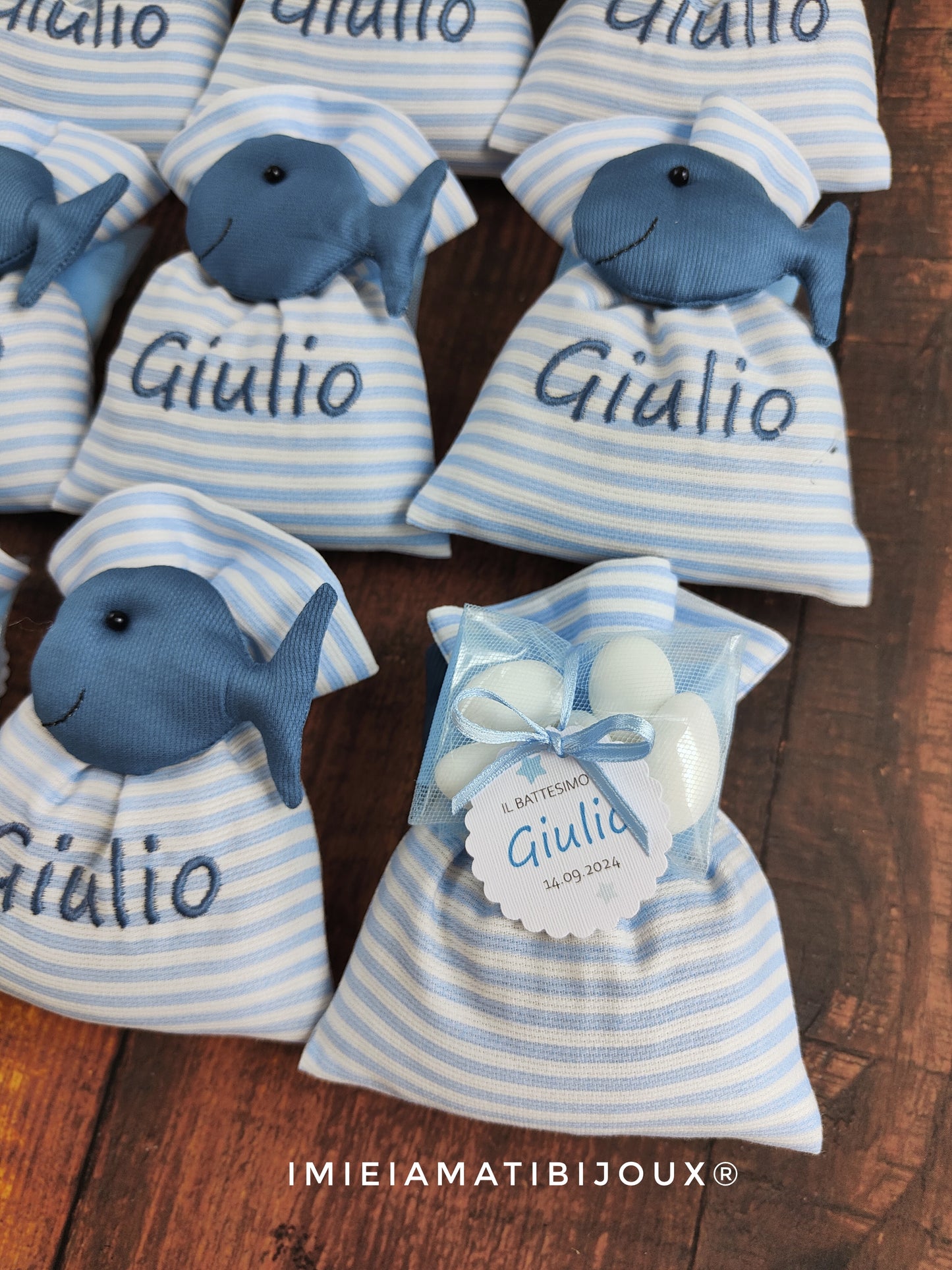Bomboniere sacchetti lavanda con pesciolino