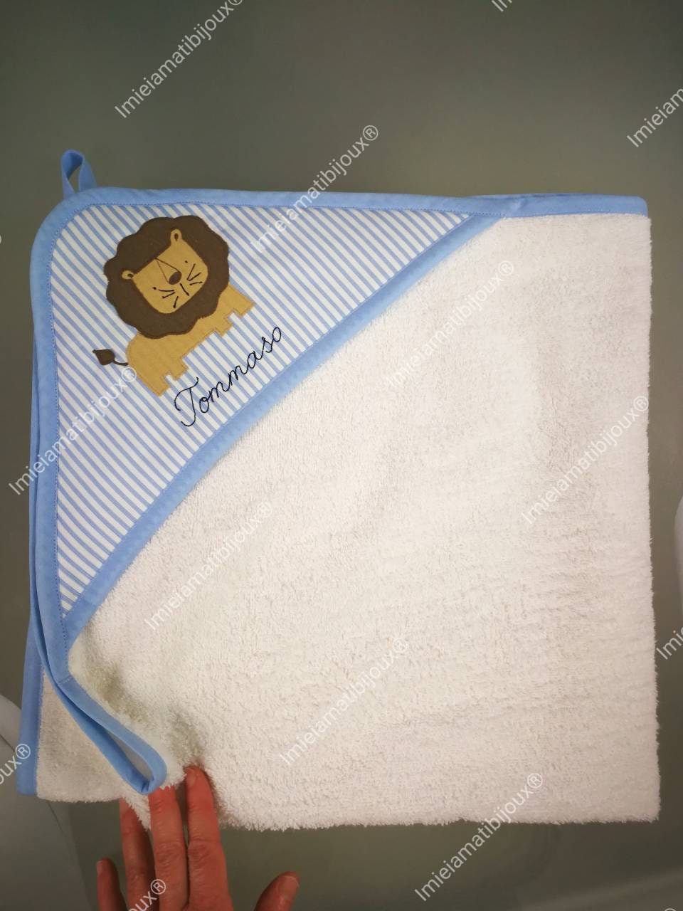 Accappatoio triangolo cappuccio neonati