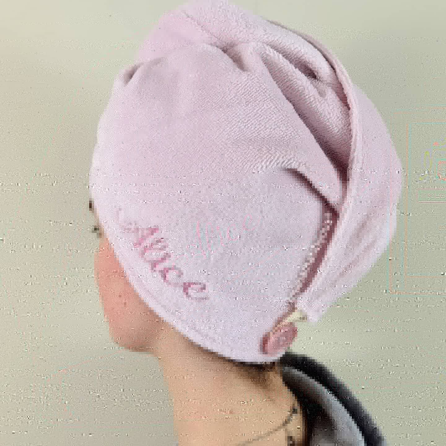 Turbante asciugamano in spugna bambou per testa capelli shampo