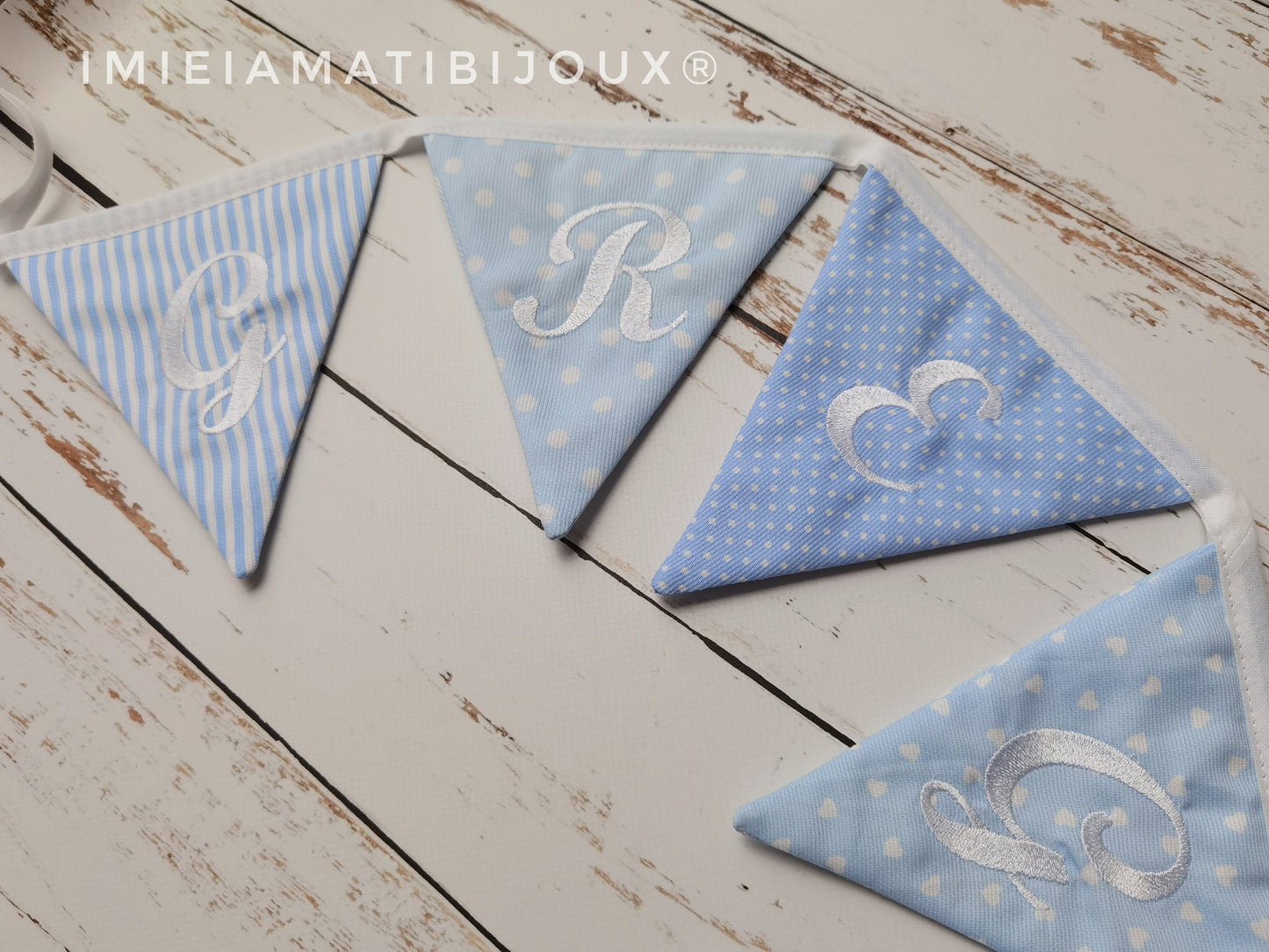 Banner festone bandierine da appendere per qualsiasi occasione con scritta ricamata personalizzata