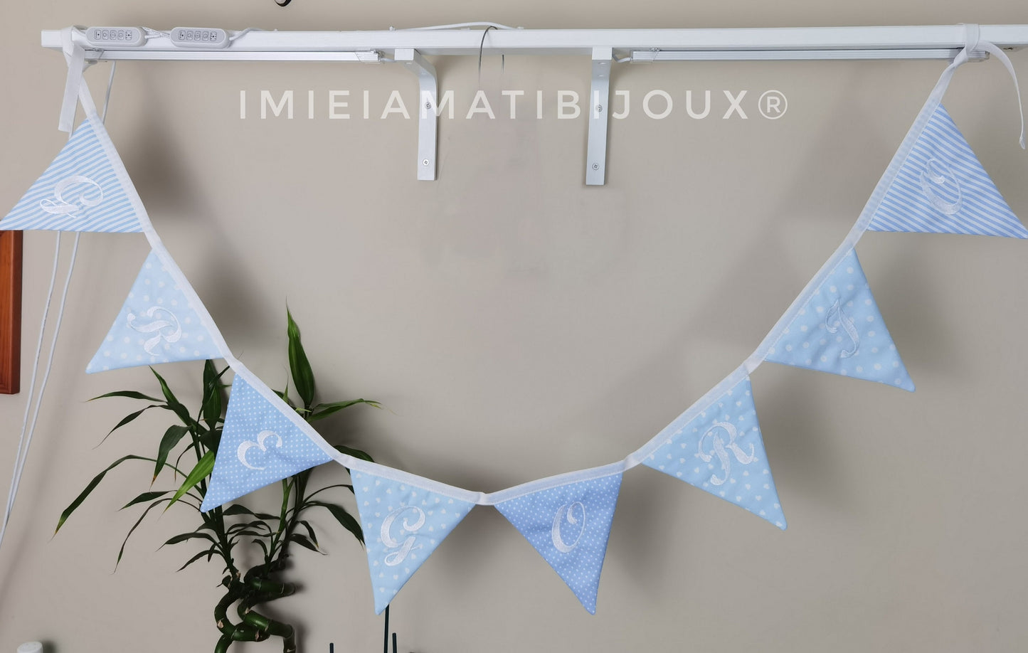 Banner festone bandierine da appendere per qualsiasi occasione con scritta ricamata personalizzata