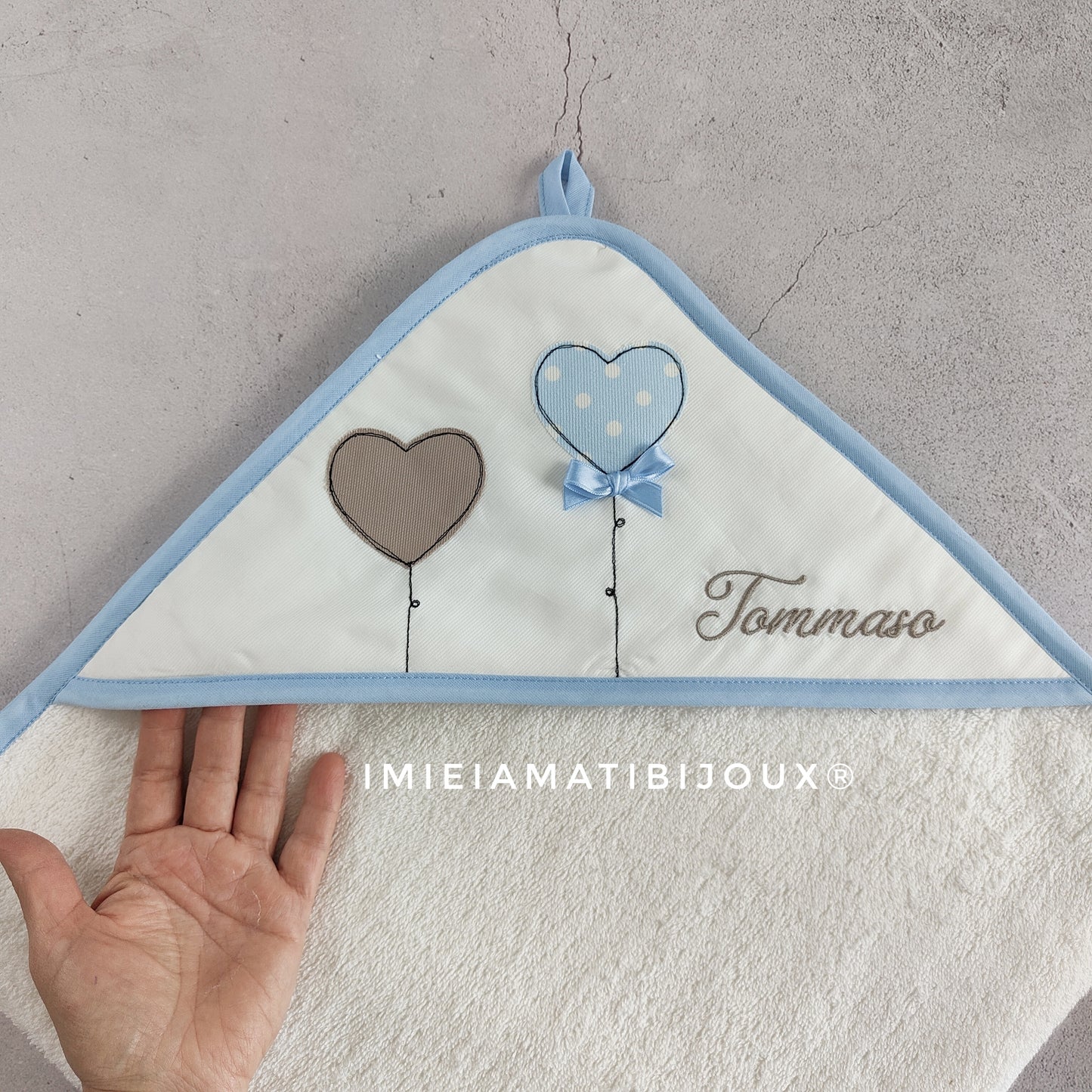 Accappatoio triangolo cappuccio neonati