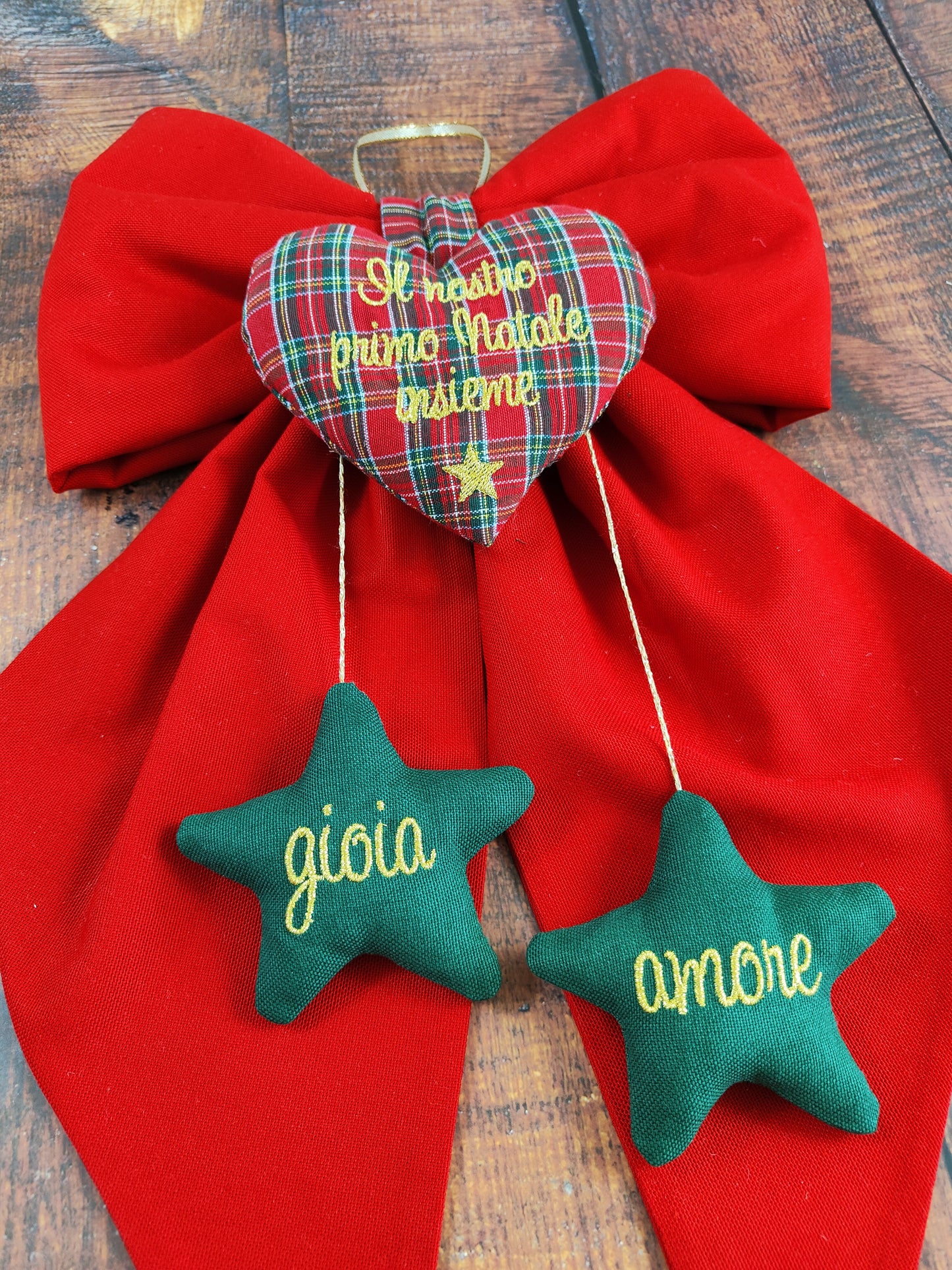 Fiocco natalizio fuori porta famiglia