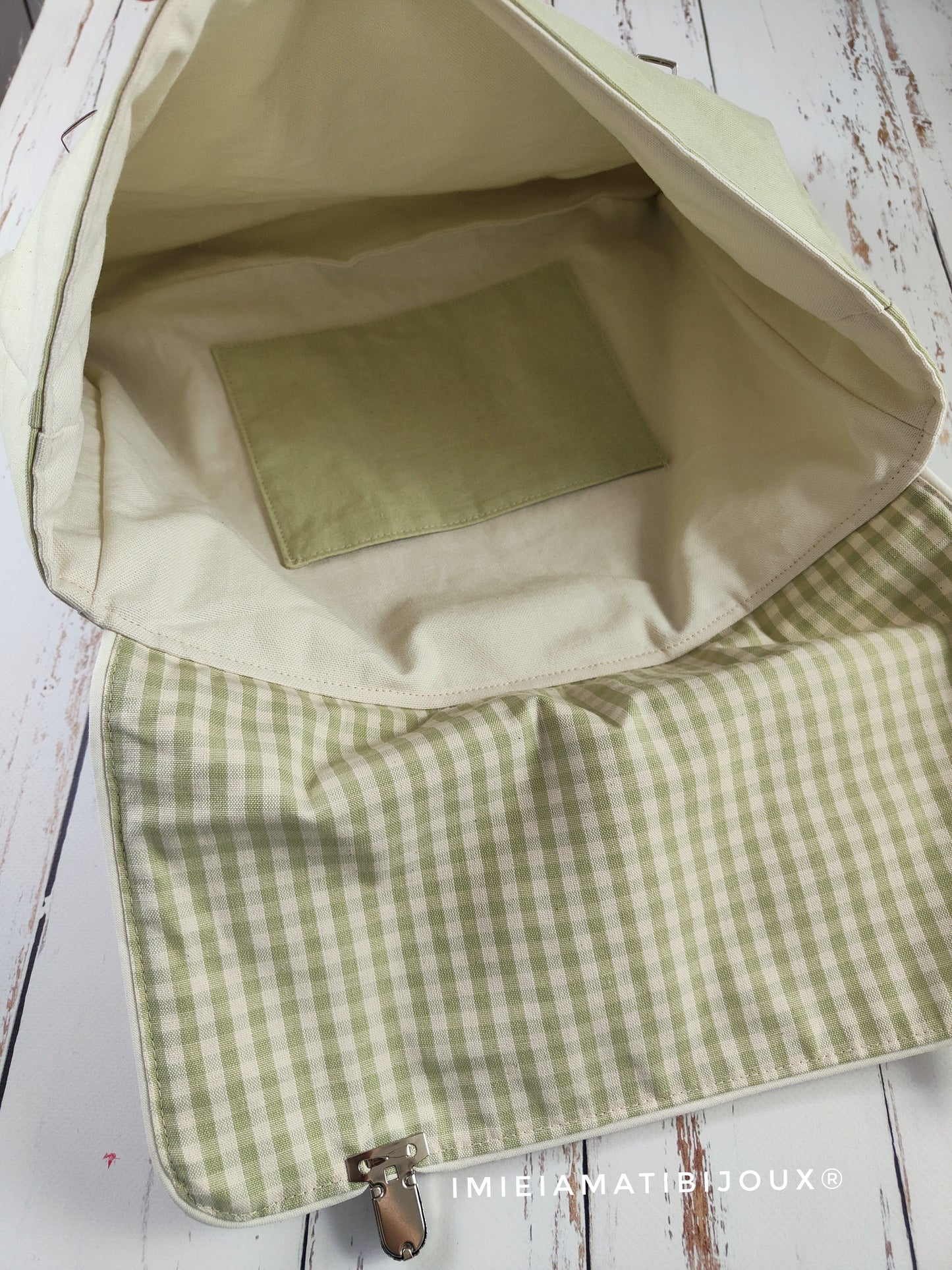 Cartella per asilo vintage personalizzata | Zainetto scuola infanzia fatto a mano | Cartella bimbi con ricamo nome