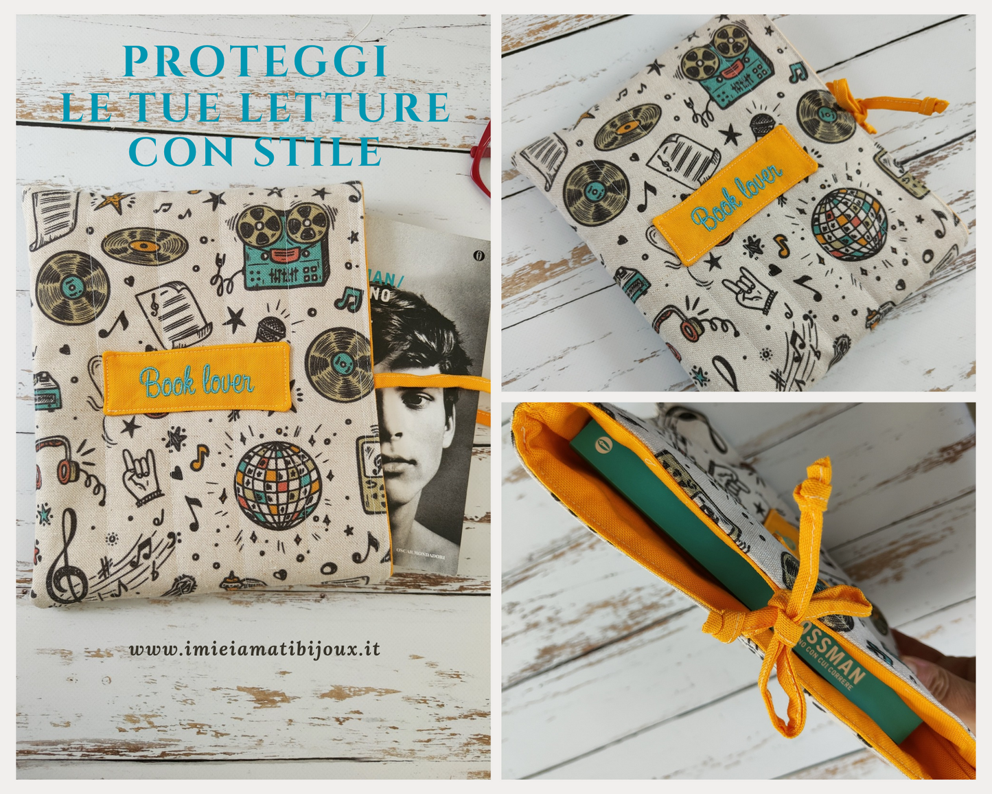 Porta libro custodia libro ricamato