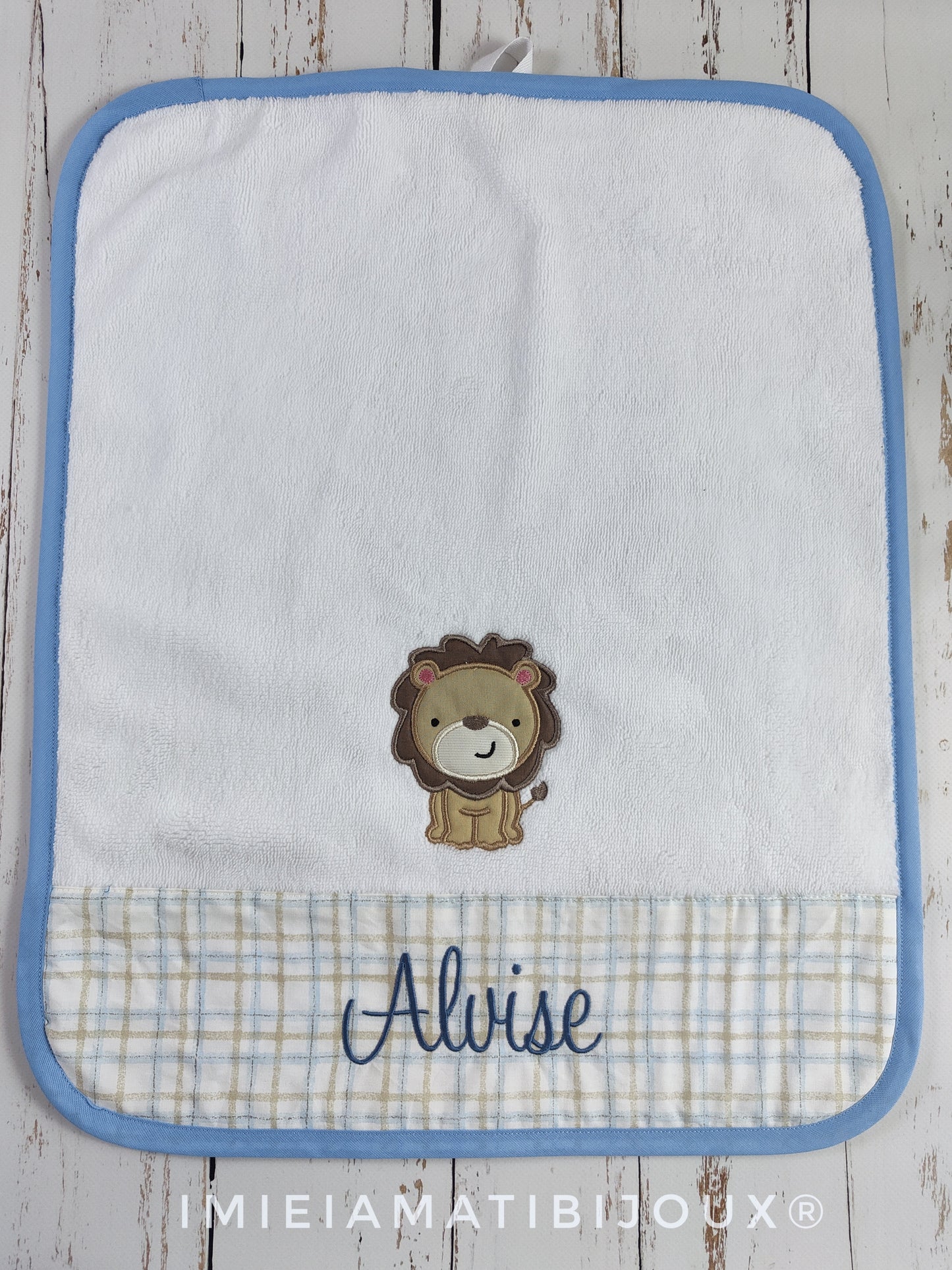 Asciugamano 50x40cm o 100x50 con applique a scelta e nome ricamato