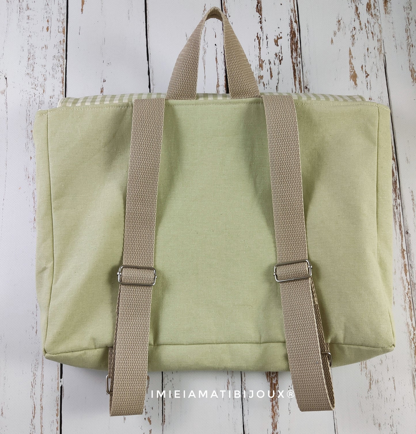 Cartella per asilo vintage personalizzata | Zainetto scuola infanzia fatto a mano | Cartella bimbi con ricamo nome