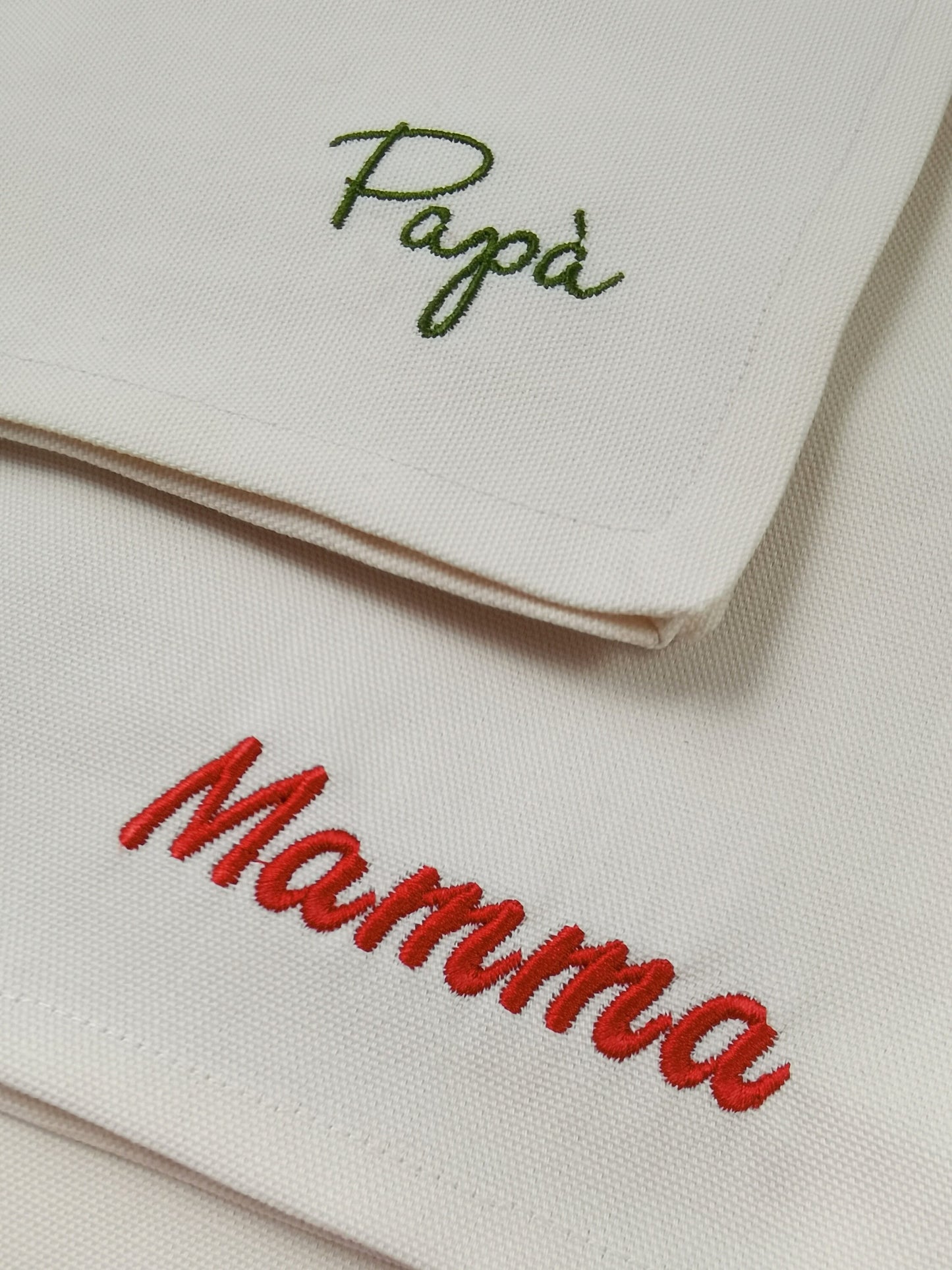 Tovaglioli in cotone personalizzati con ricamo del nome